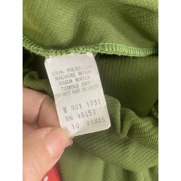 Vintage 1970s MOD Green Pull On Wide Leg Bell Trouser Polyester Pants Sz M - Picture 6 of 6